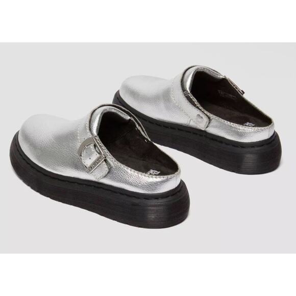 NEW DR.MARTENS LAKETEN SLINGBACK MULE SILVER METALLIC GRAY L8/M7 - Picture 5 of 8
